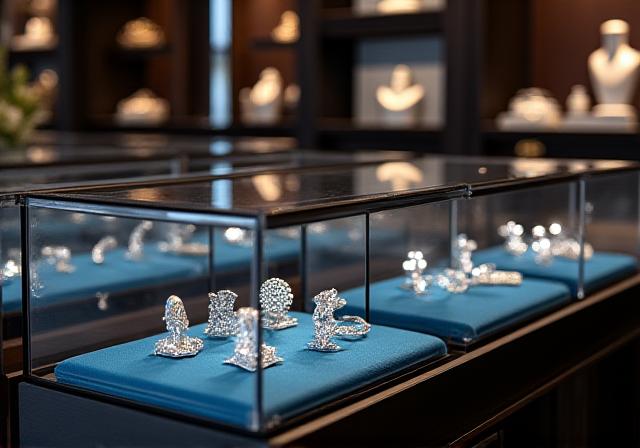 Ginza Artisan Boutique - Elegant jewelry display cases